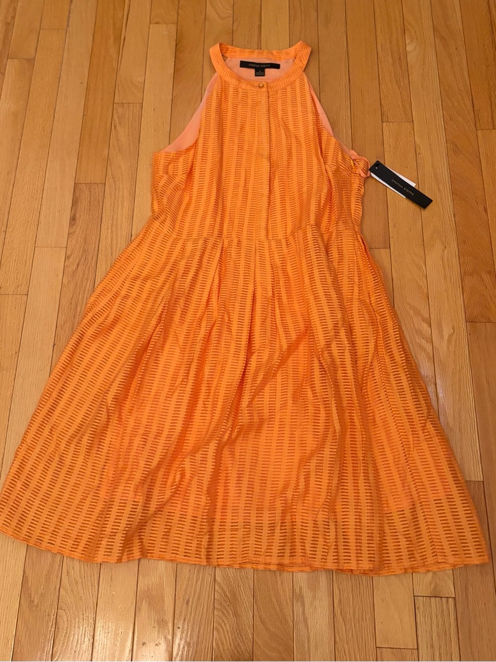 Cynthia Steffe Bright Orange Sleeveless Midi Dress